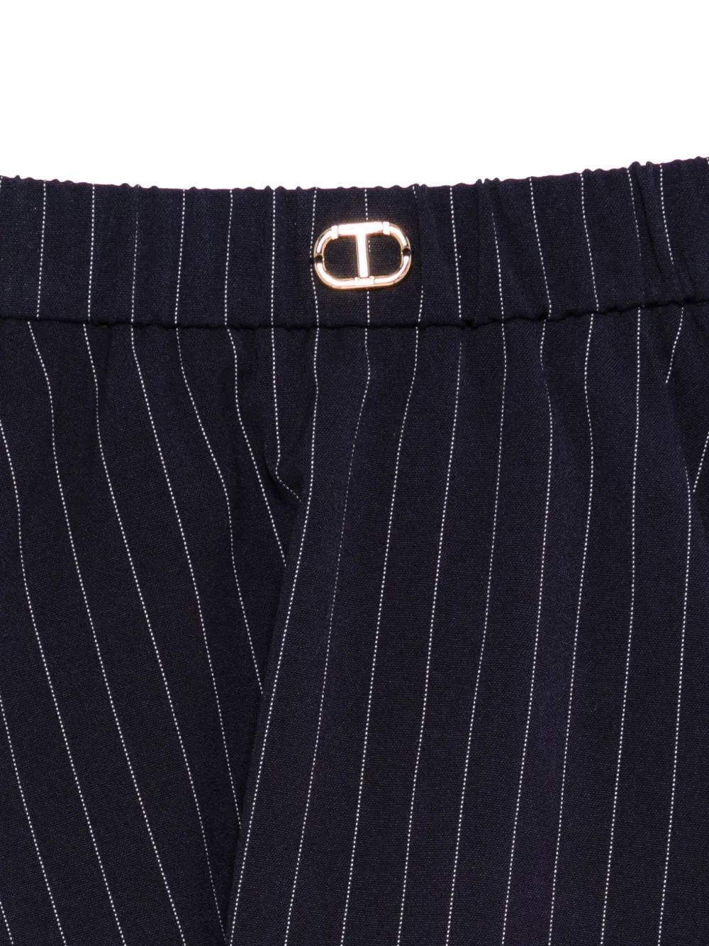 TWINSET Kids Mini-rok met elastische tailleband en krijtstreep Blauw