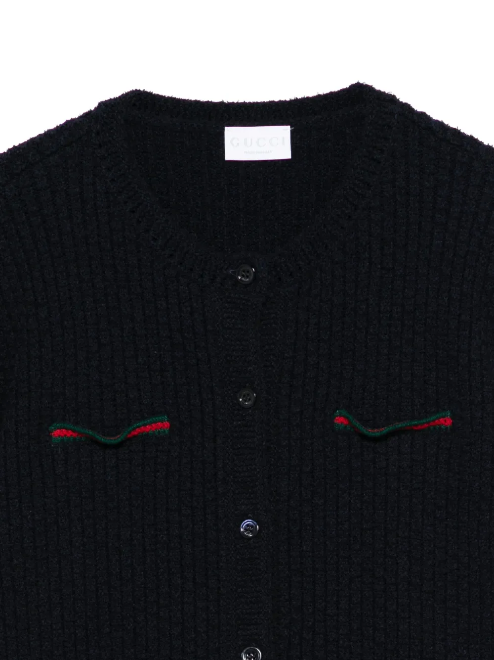 Gucci Kids Geribbeld wollen vest 4180 DARK BLUE