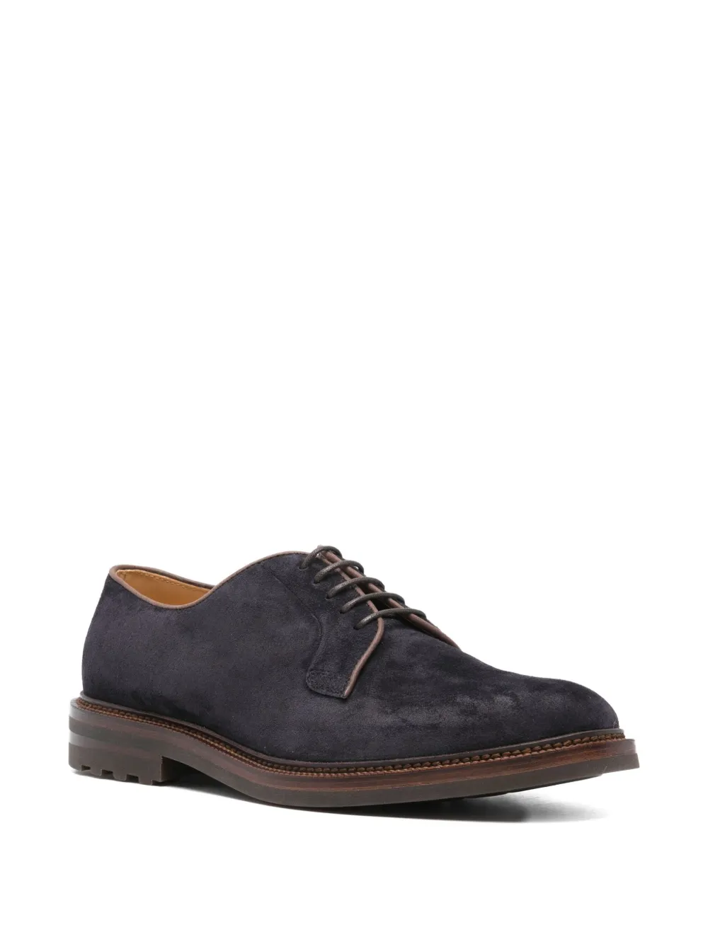 Brunello Cucinelli suede lace-up shoes Blue