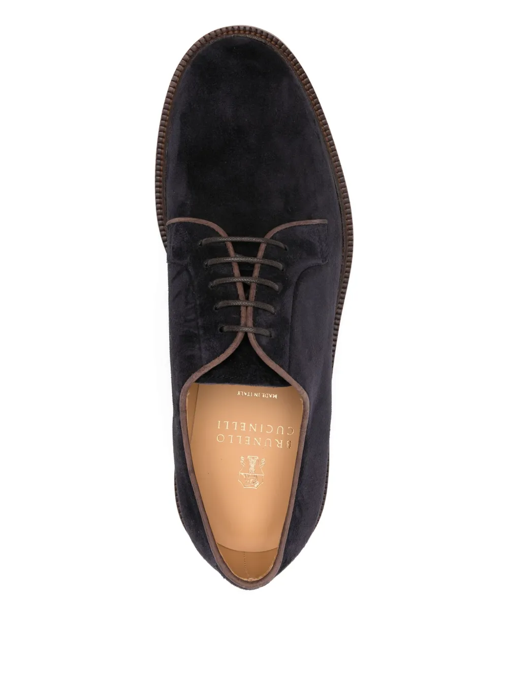 Brunello Cucinelli suede lace-up shoes Blue