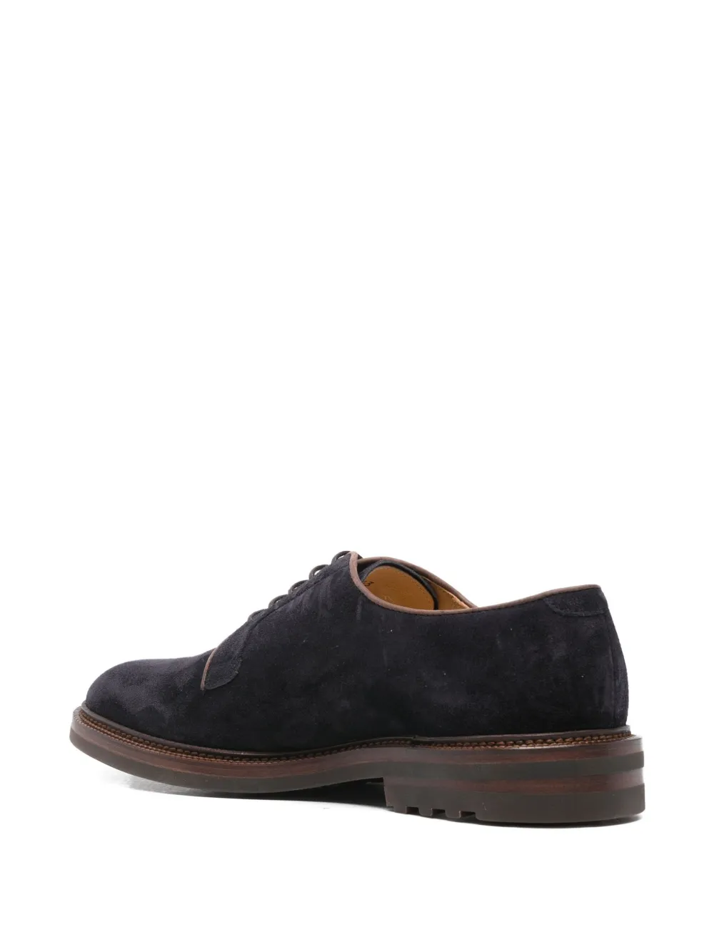 Brunello Cucinelli suede lace-up shoes Blue