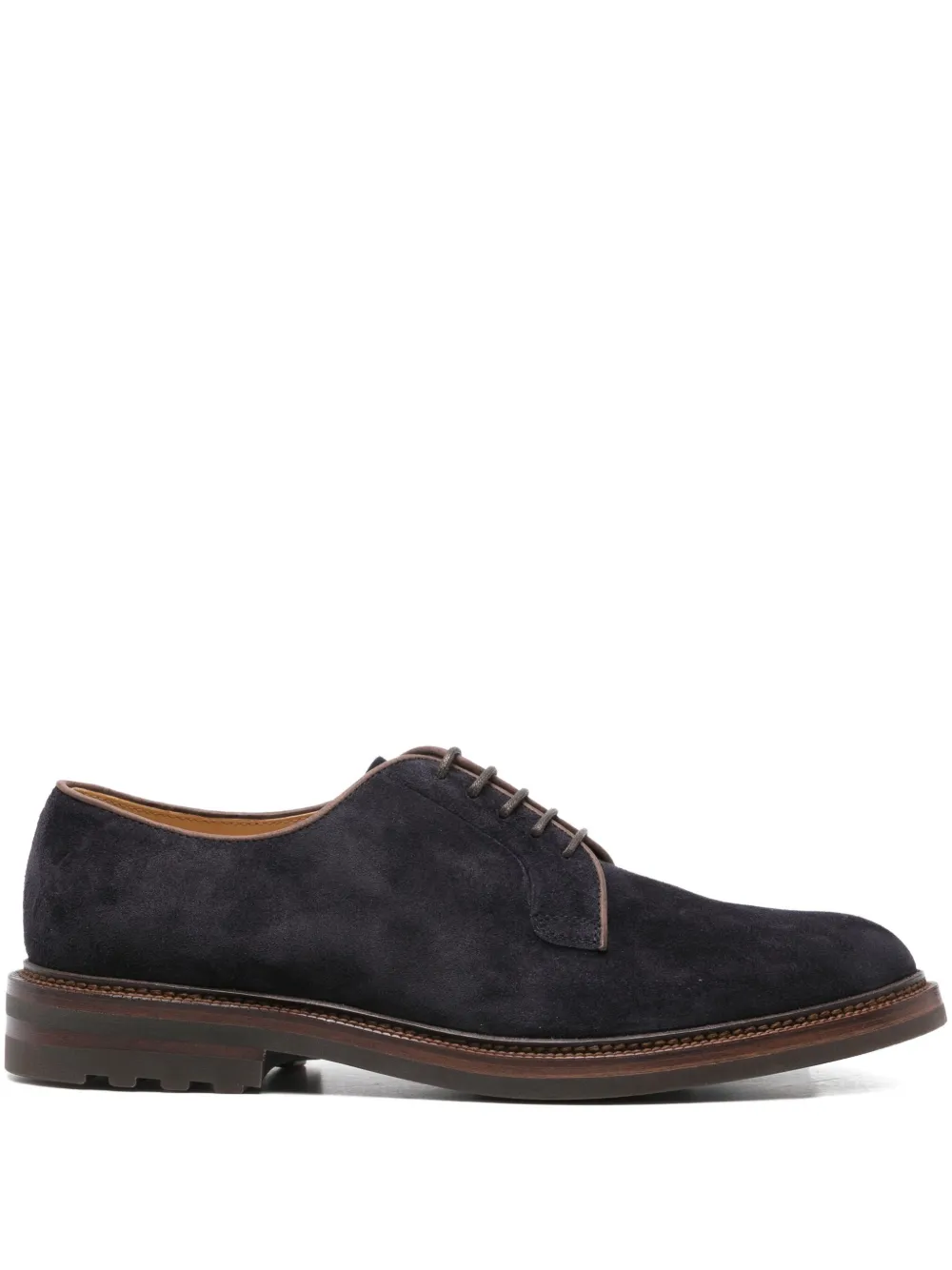 Brunello Cucinelli suede lace-up shoes Blue