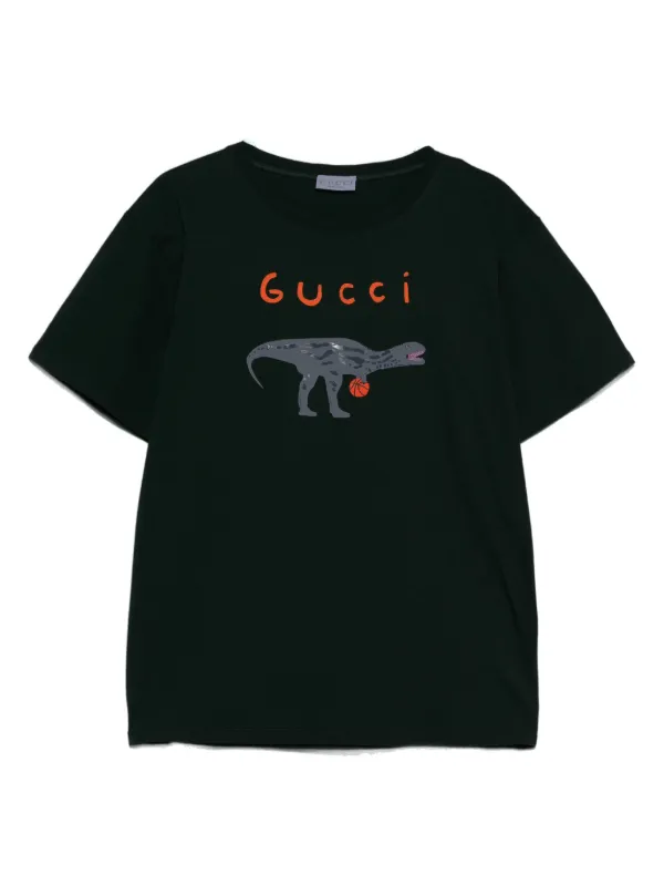 Gucci Kids dinosaur-print Cotton t-shirt | Green | FARFETCH FI