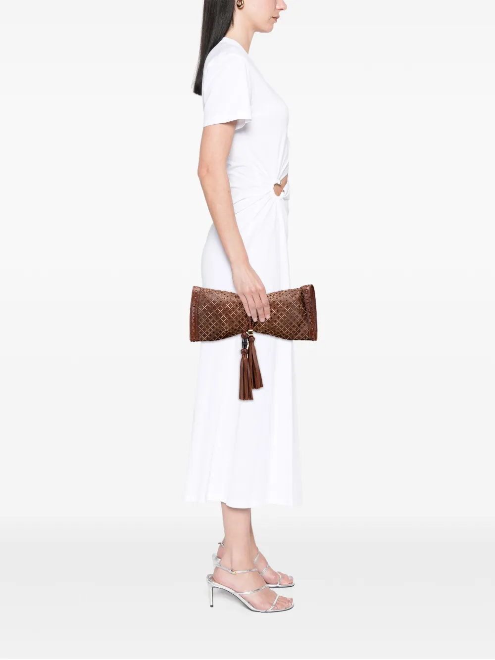 Gucci Pre-Owned 2000-2015 Perforated Leather Studded Malika clutch bag | Pre-Owned | Image 2