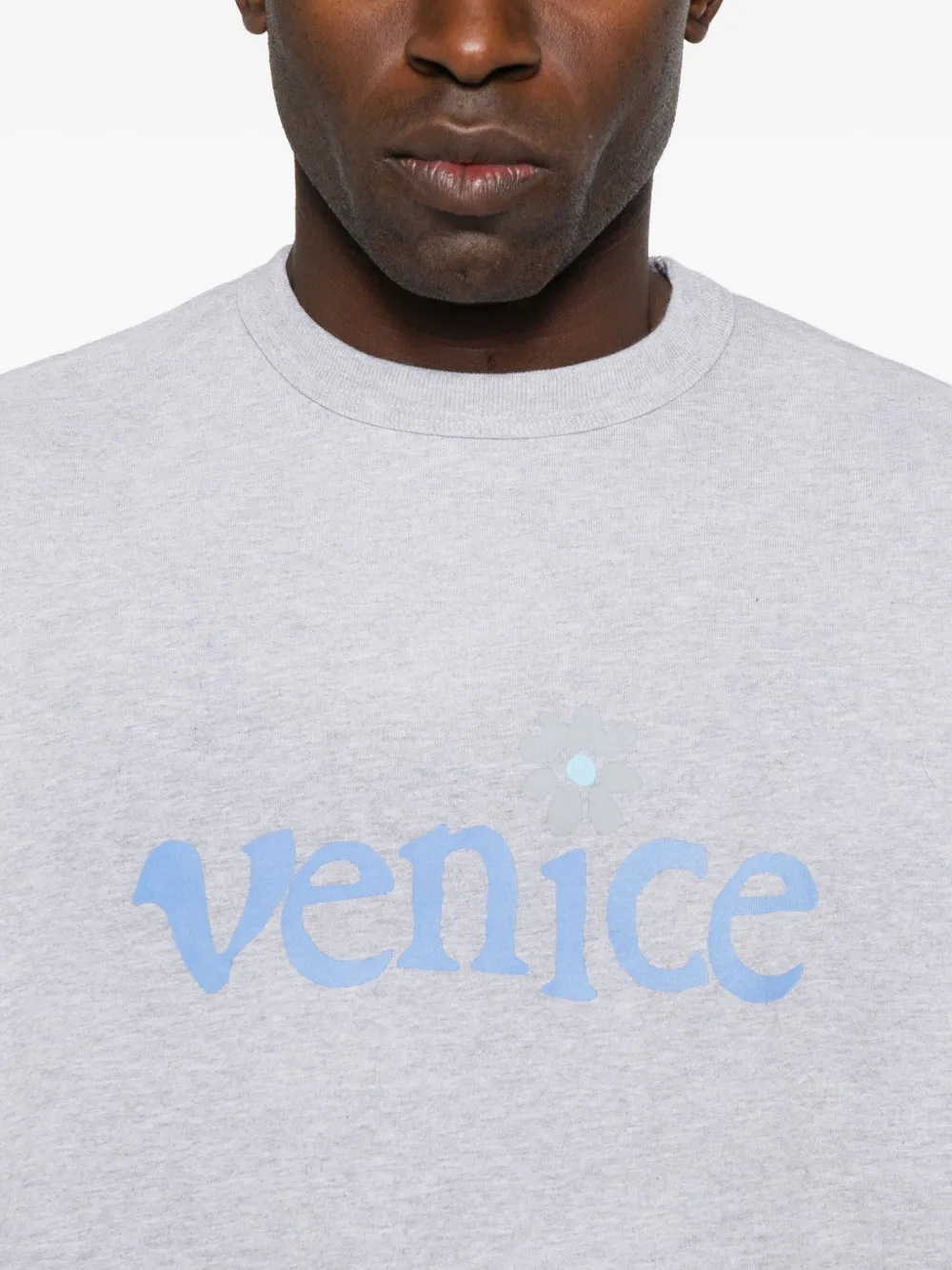 Erl Text-print Long-sleeve T-shirt In Gray