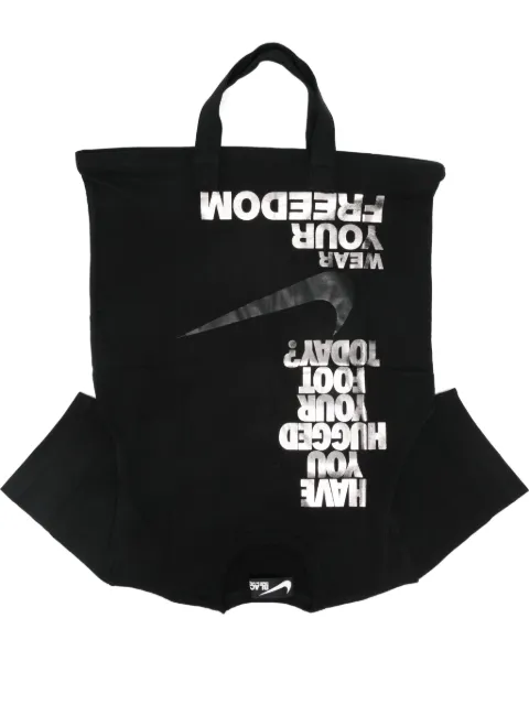 Black Comme Des Garçons x Nike slogan-print tote bag