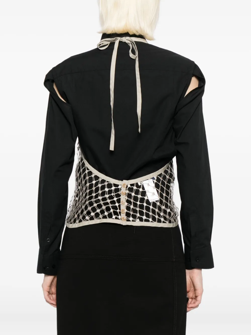 LEMAIRE Fishnet haltertop Beige