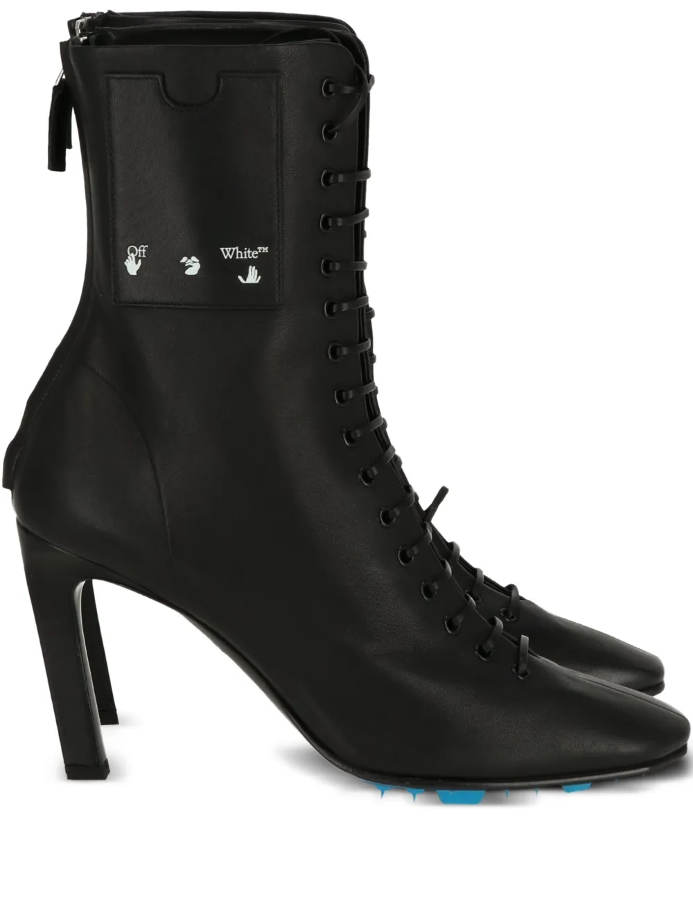 Off-White 95mm lace-up stiletto boots | Black | Image 1