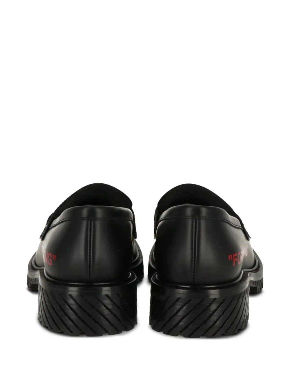 Off-White slogan-print loafers Black