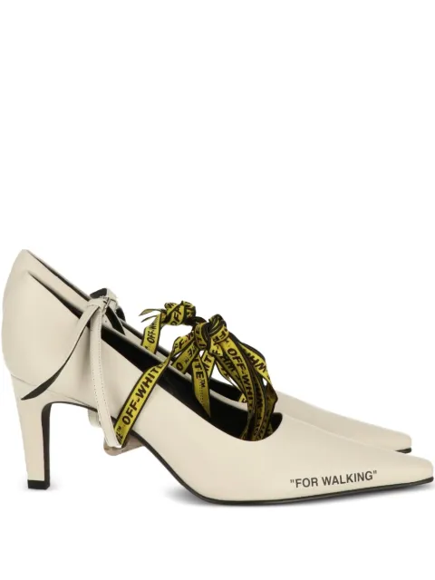 Off-White ribbon-tie pointed pumps