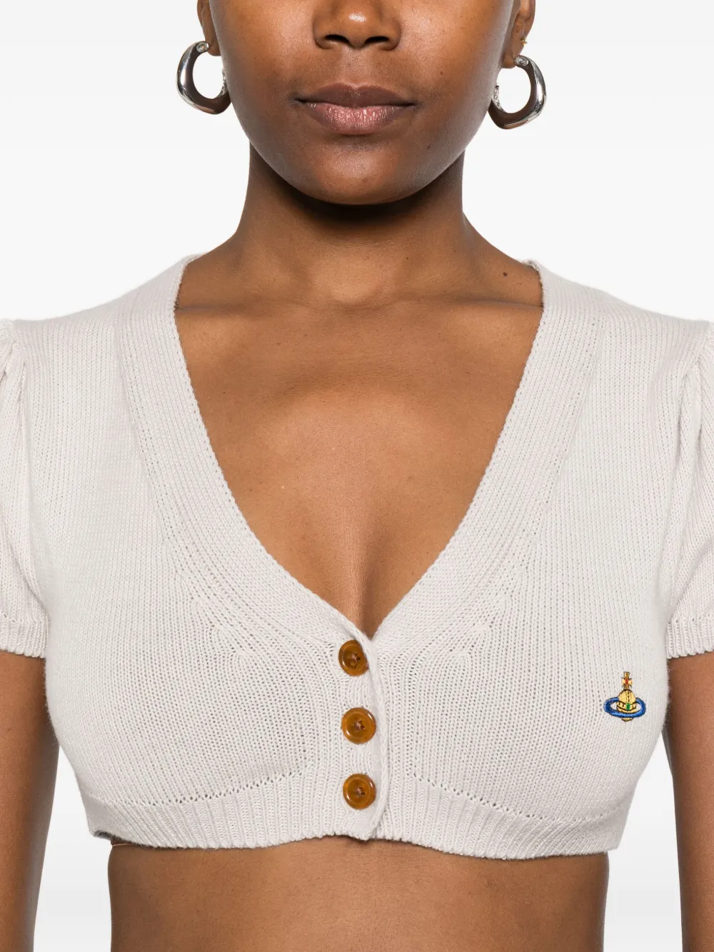 Vivienne Westwood パフスリーブ クロップド カーディガン | ホワイト