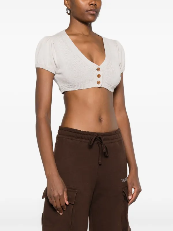 Vivienne Westwood パフスリーブ クロップド カーディガン | ホワイト