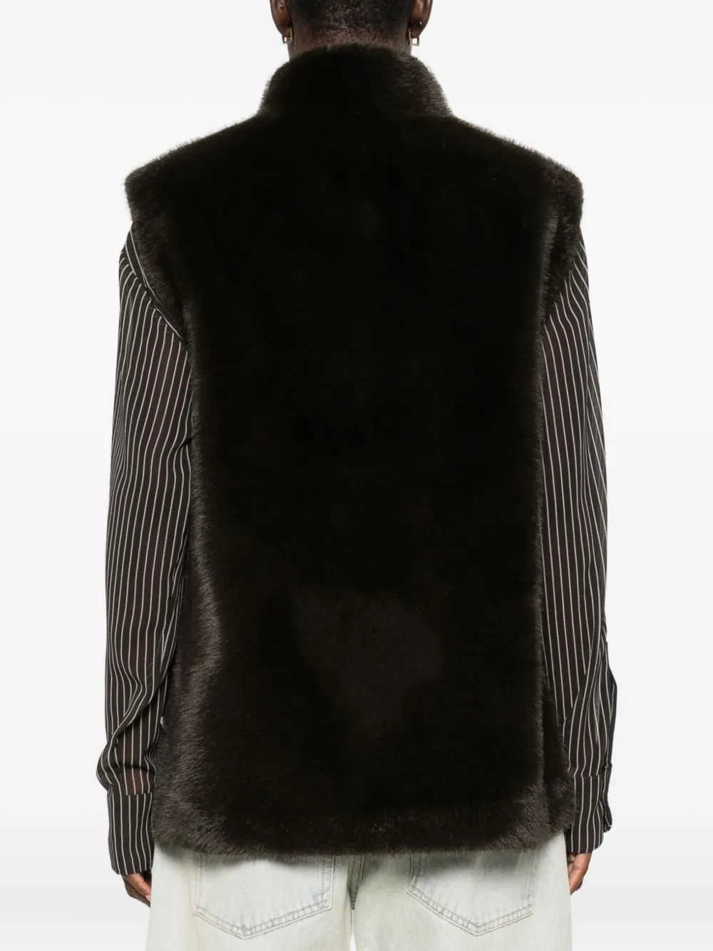 Gotha Collarless Gilet In Green