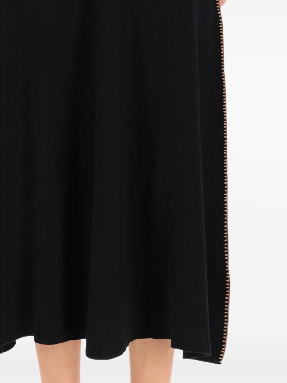 Paul Smith ribbed-trim midi skirt - Zwart