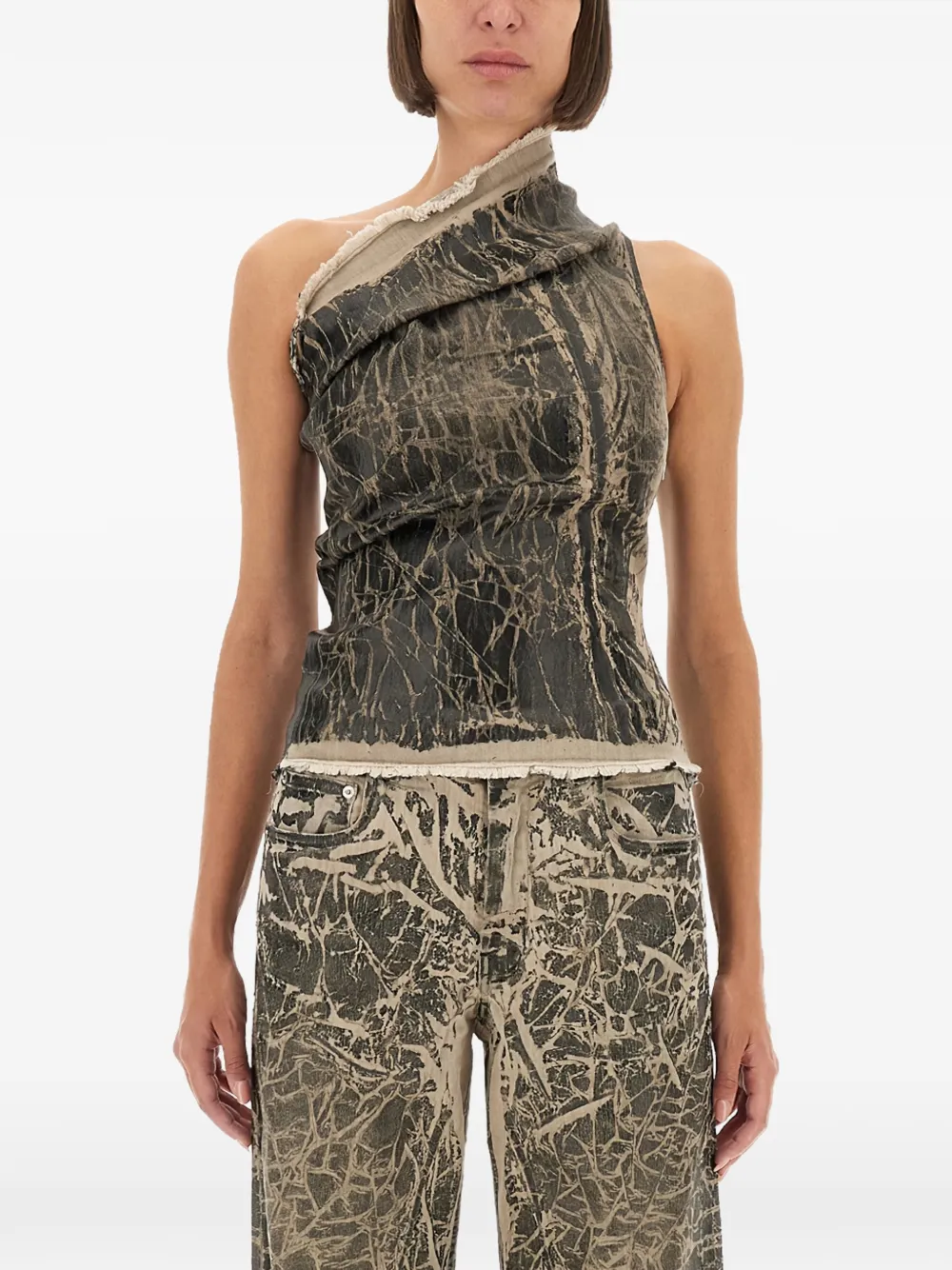 Rick Owens DRKSHDW Athena one-shoulder top - Schwarz