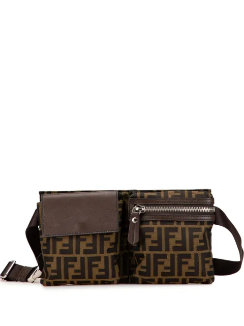 Fendi Pre-Owned 2010-2025 Zucca Canvas Double Pocket belt bag