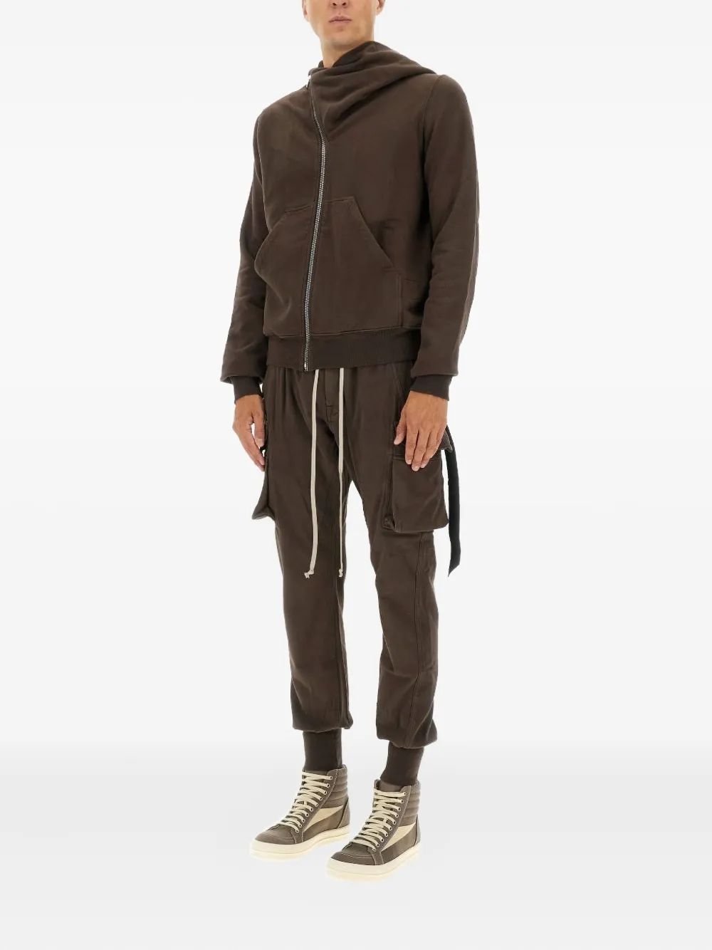 Rick Owens Drkshdw Drawstring Cargo Pants In Brown