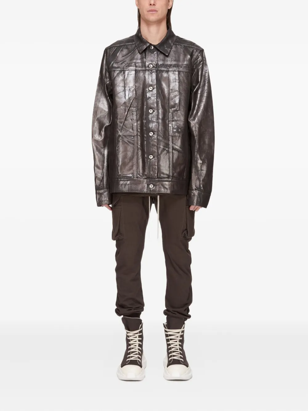 Rick Owens Drkshdw Drawstring Cargo Pants In Brown