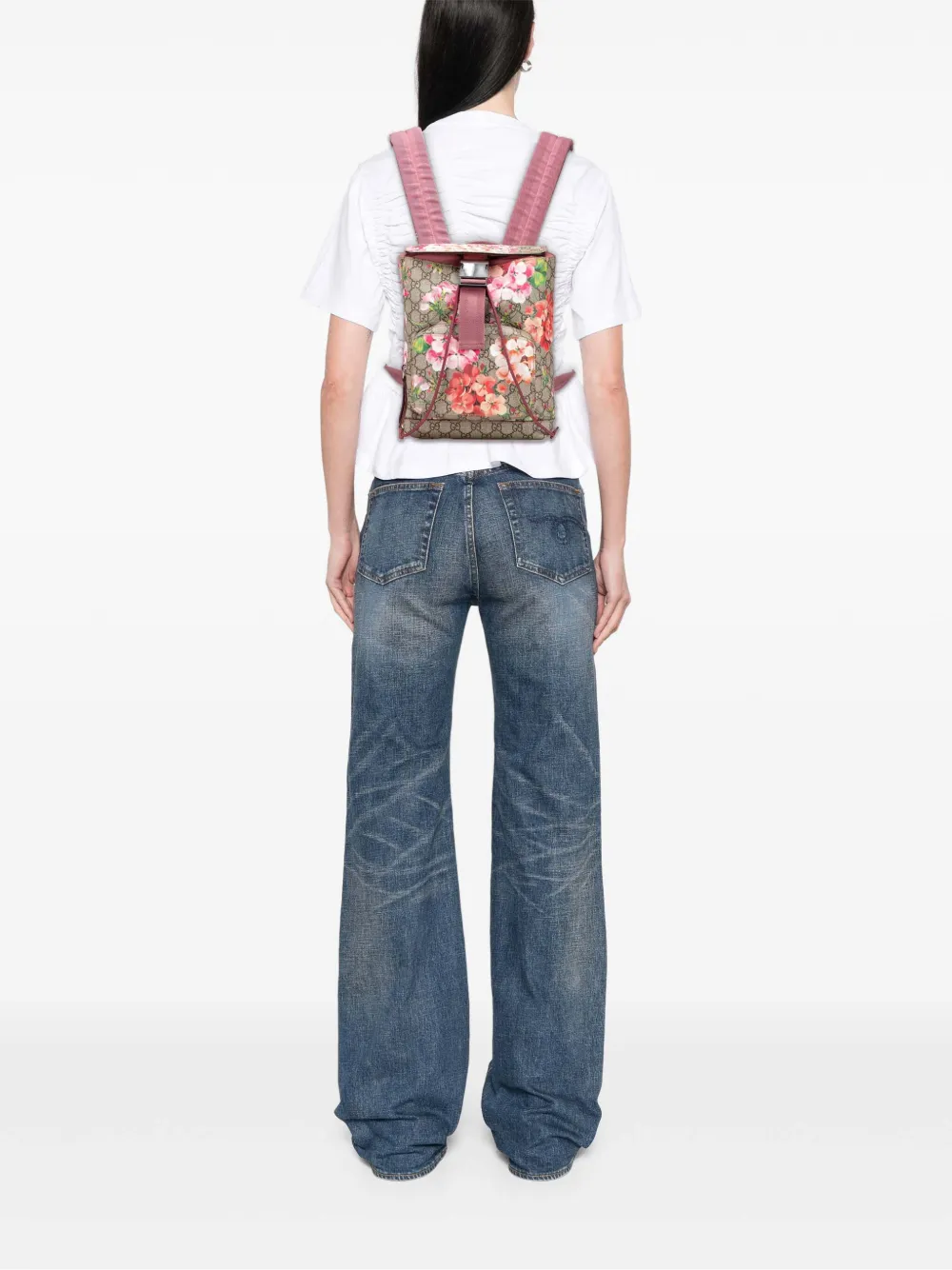 Gucci Pre-Owned 2000-2015 Small GG Supreme Blooms Single Buckle backpack | Pre-Owned | Image 2