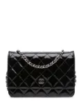 CHANEL Pre-Owned 2013-2014 CC Quilted Patent Wallet On Chain crossbody bag - Black