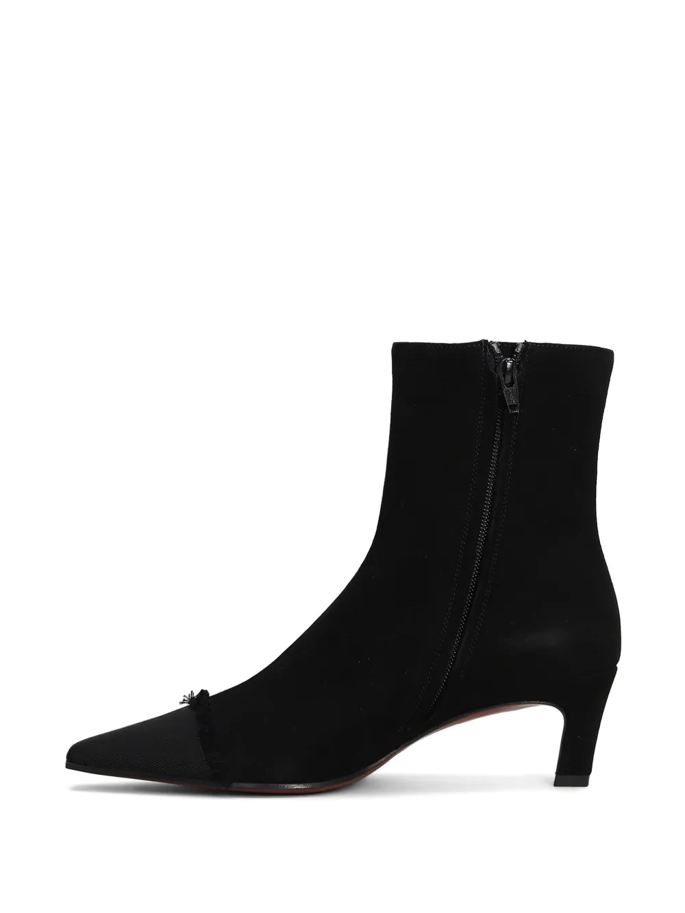 Roberto Festa 50mm Evari frayed pointed-toe boots Black