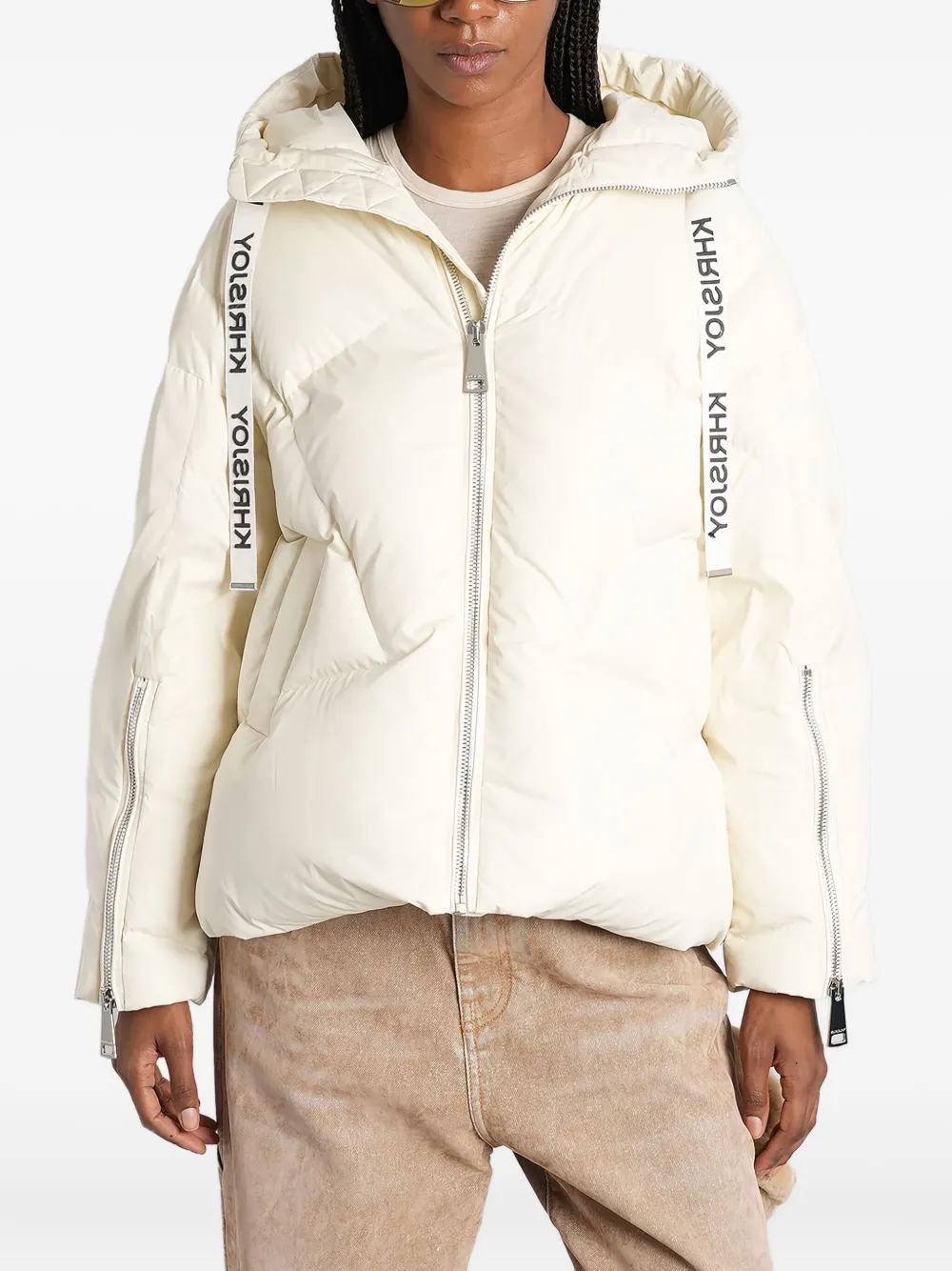 Khrisjoy hooded quilted puffer jacket | Neutrals | Image 1