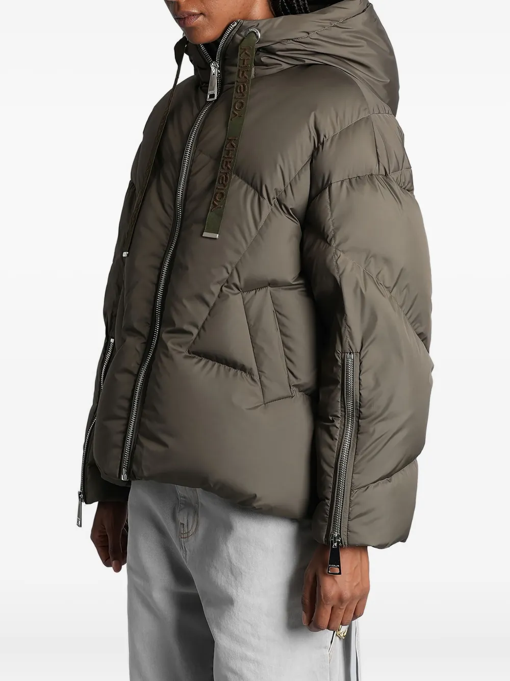 Khrisjoy Gevoerd jack met capuchon Groen