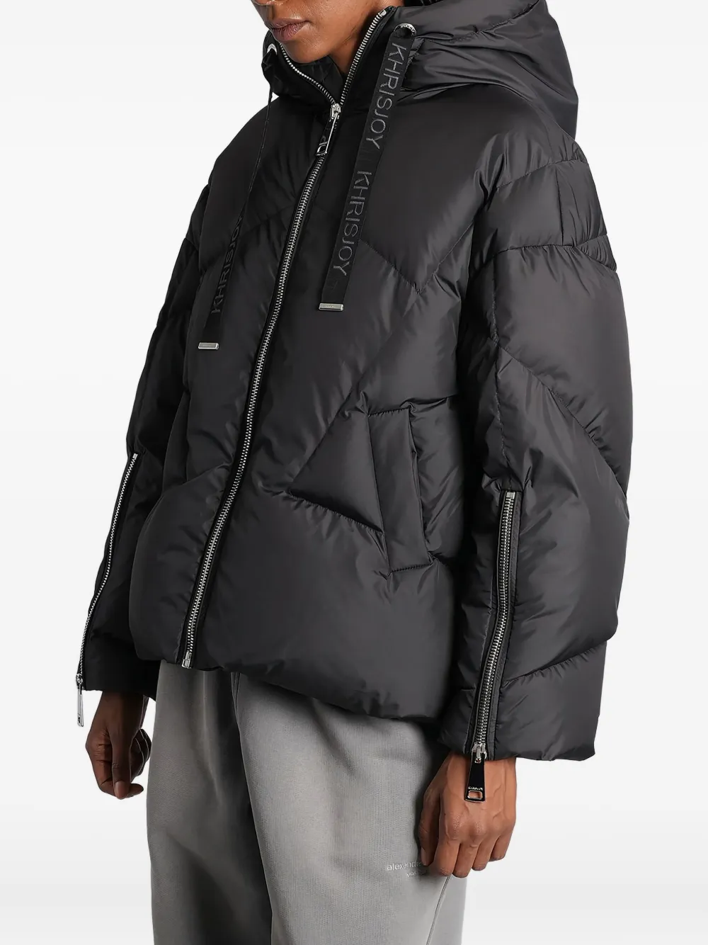 Khrisjoy Gewatteerd donsjack met capuchon Zwart