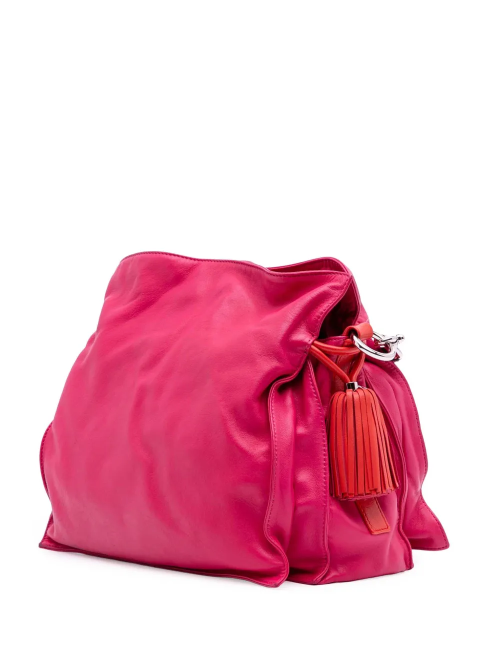 Pre-owned Loewe 2012 Nappa Flamenco Tassel 30 Crossbody Bag In Pink