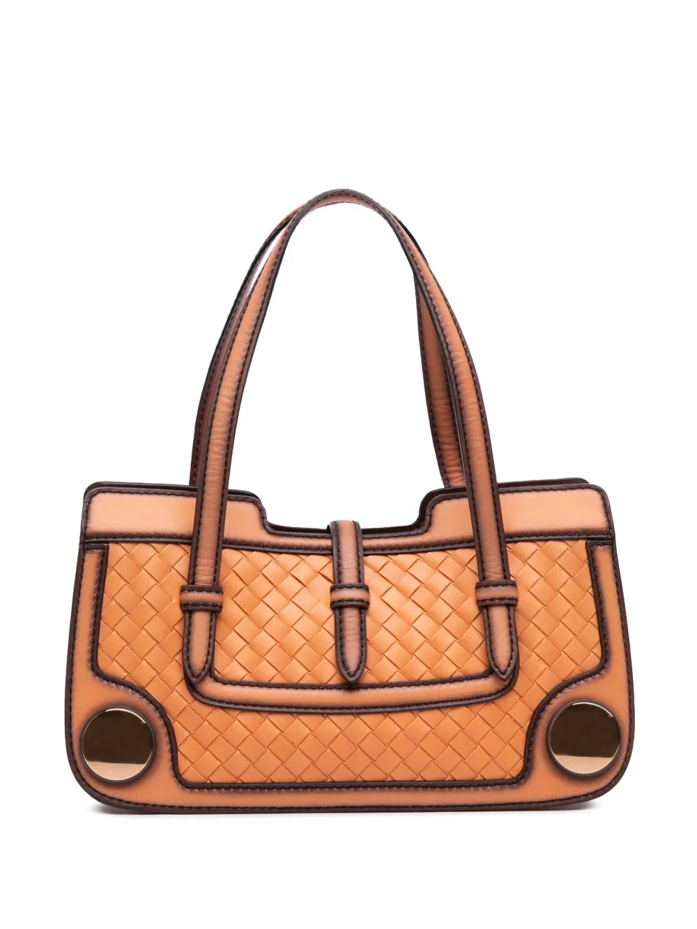 Bottega Veneta Pre-Owned 2012-2025 Calfskin Intreccio Border Sphere tote bag | Orange | Image 1
