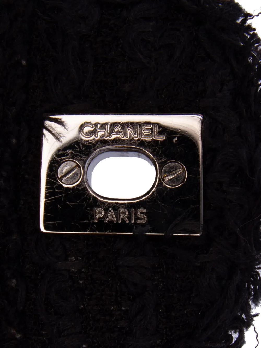 Pre-owned Chanel 2009-2010 Medium Classic Tweed Single Flap Shoulder Bag In Black
