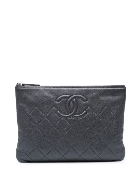 CHANEL Pre-Owned 2017-2018 Medium CC Quilted Caviar O Case clutch bag
