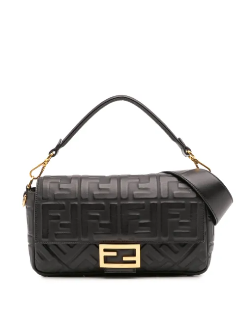 Fendi Pre-Owned bolsa satchel Baguette de piel con motivo Zucca en relieve 2000-2010