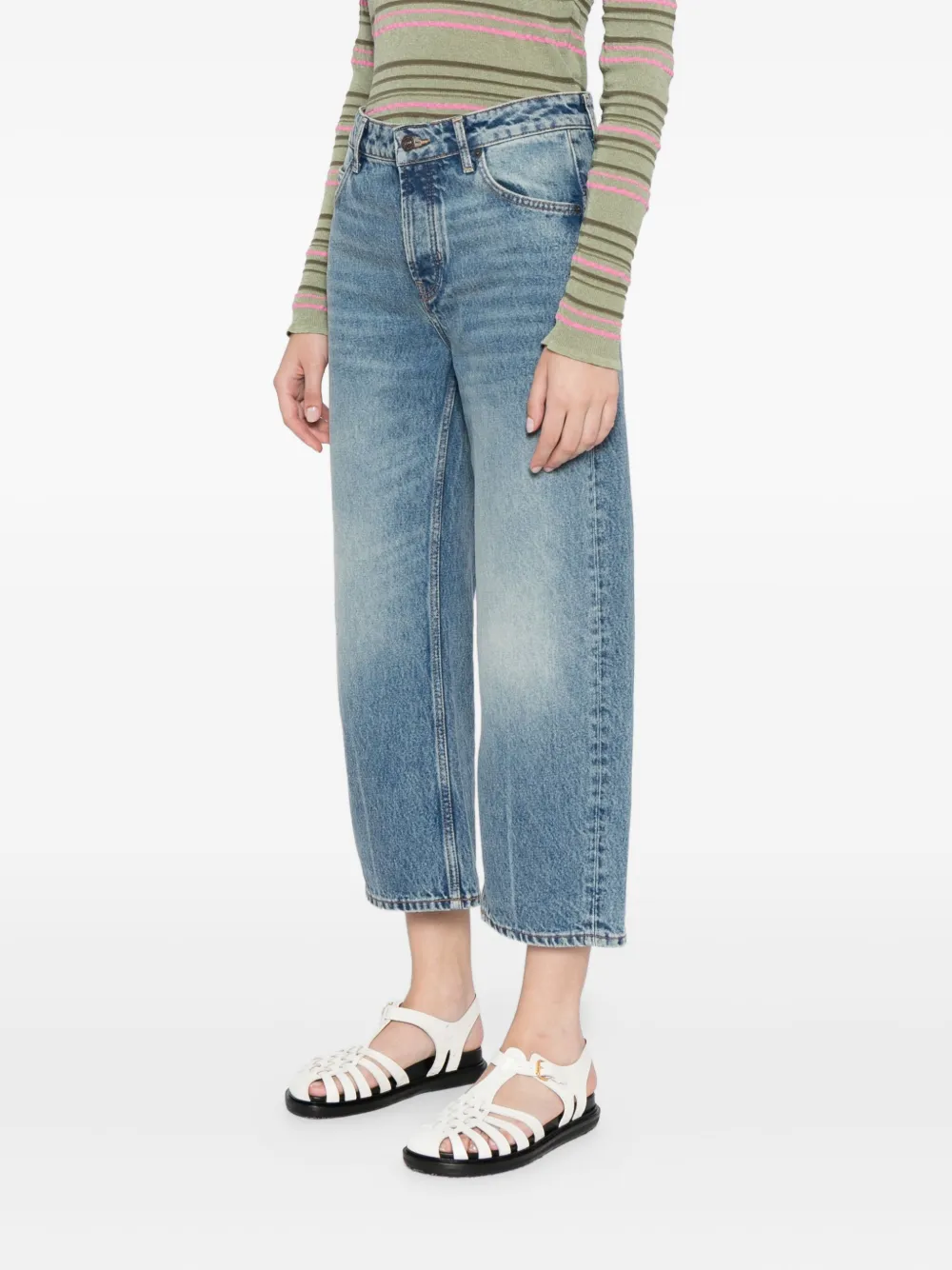 Free People Deep Trance Dropped Boyfriend Jeans Blauw
