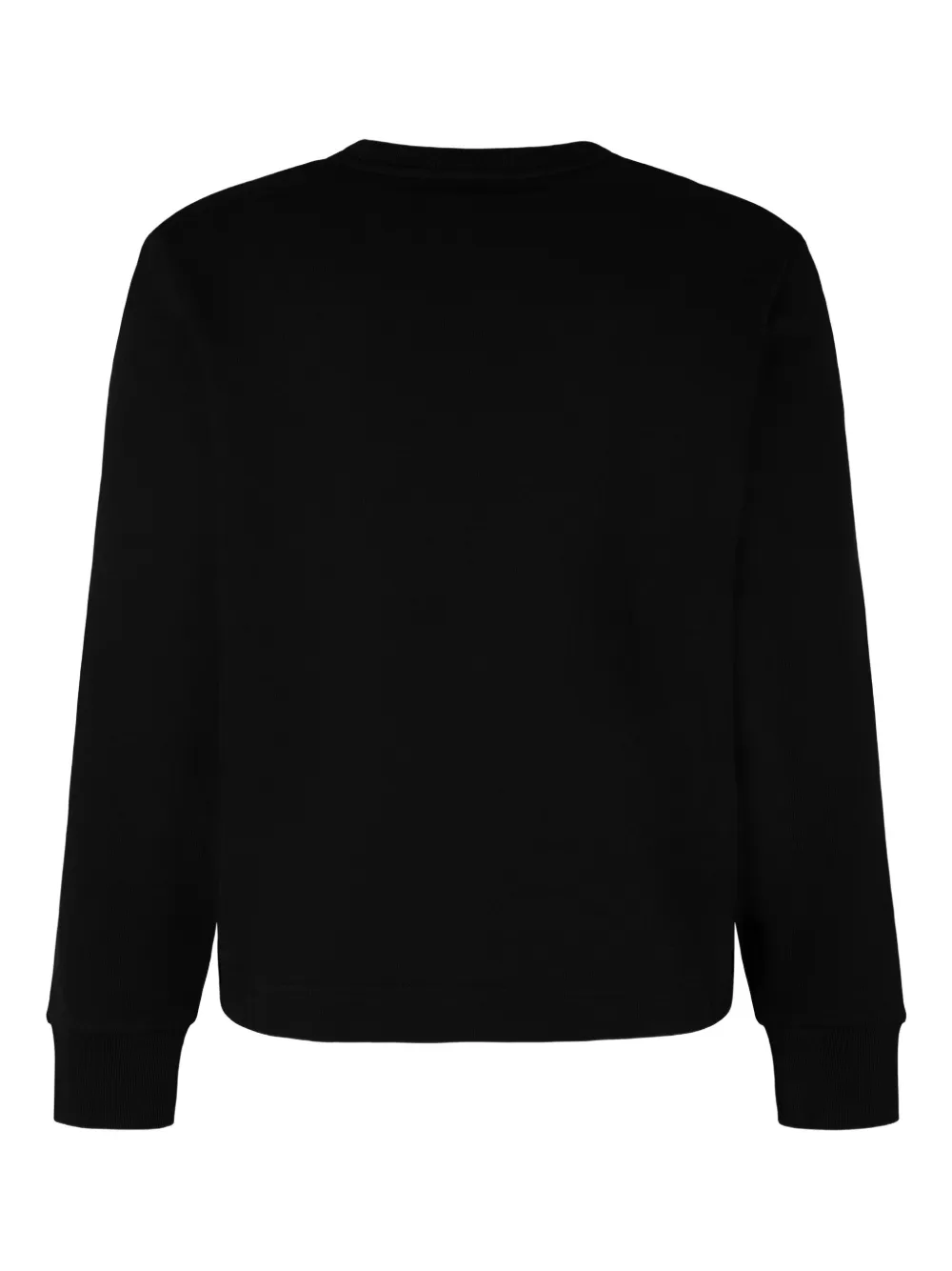 Moncler Katoenen sweater met logopatch en ronde hals - Zwart