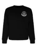 Moncler logo-patch crew-neck cotton sweatshirt - Black