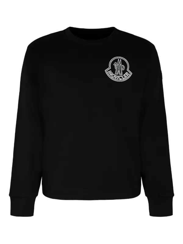 モンクレール ロゴスウェット Moncler ロゴ スウェットシャツ | ブラック | FARFETCH JP
