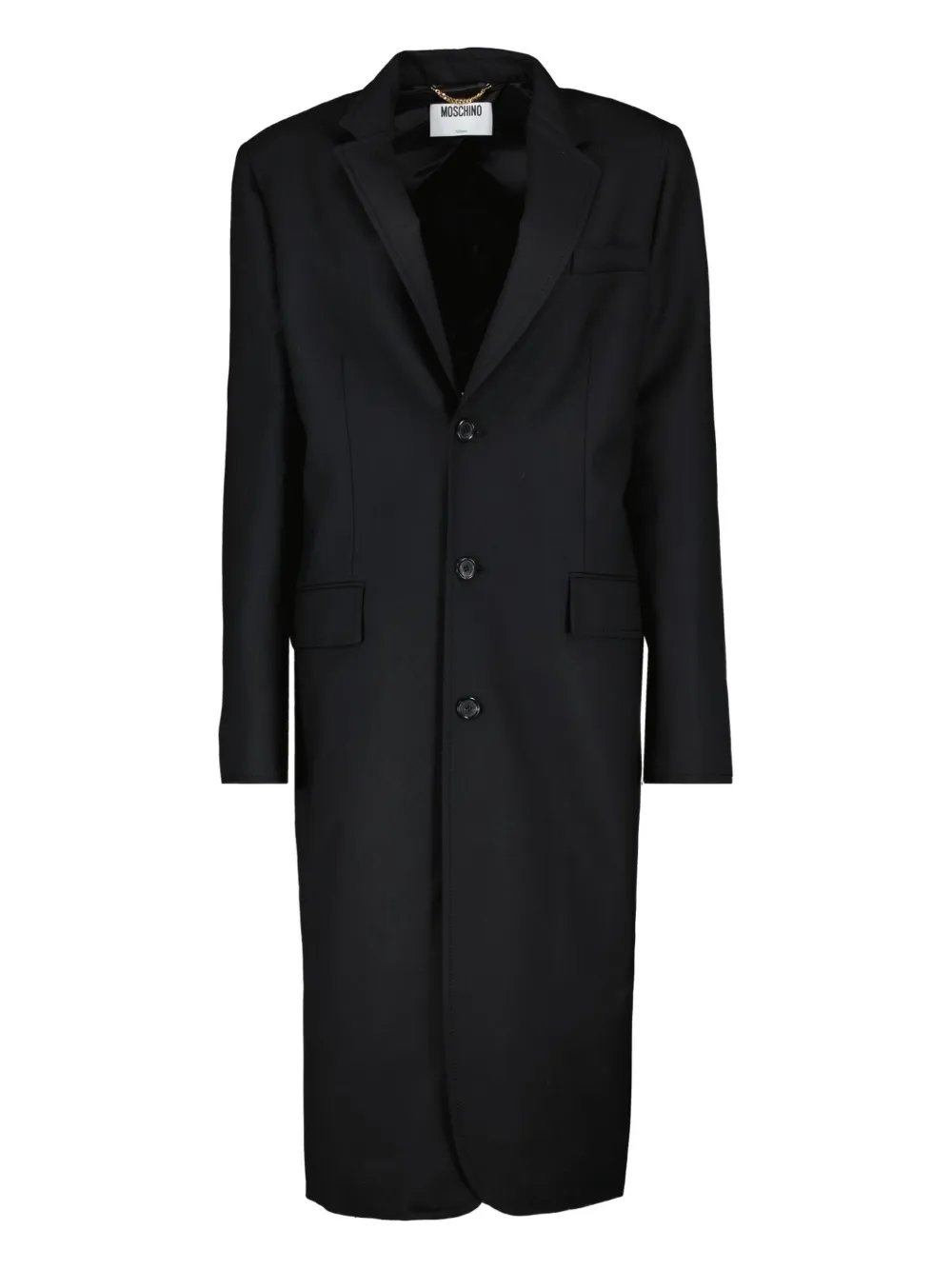 Moschino button-fastening satin-back coat | Black | Image 1