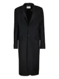 Moschino button-fastening satin-back coat - Black