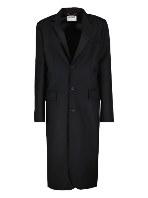 Moschino button-fastening satin-back coat