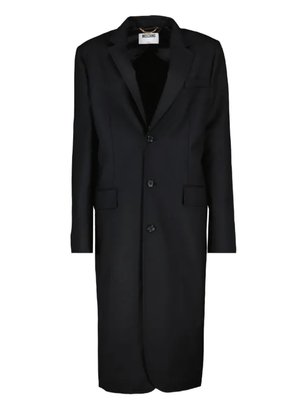 Moschino ブラック ロングコート 31827386_61334385_600.jpg