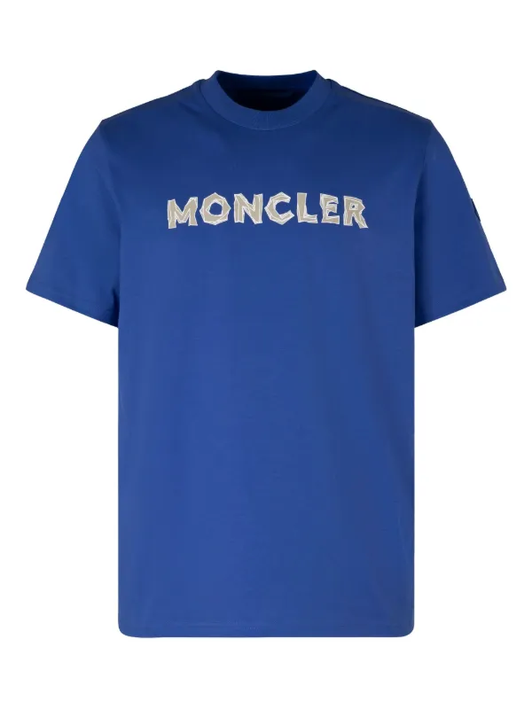 Moncler crew-neck Logo T-shirt Blue FARFETCH PH