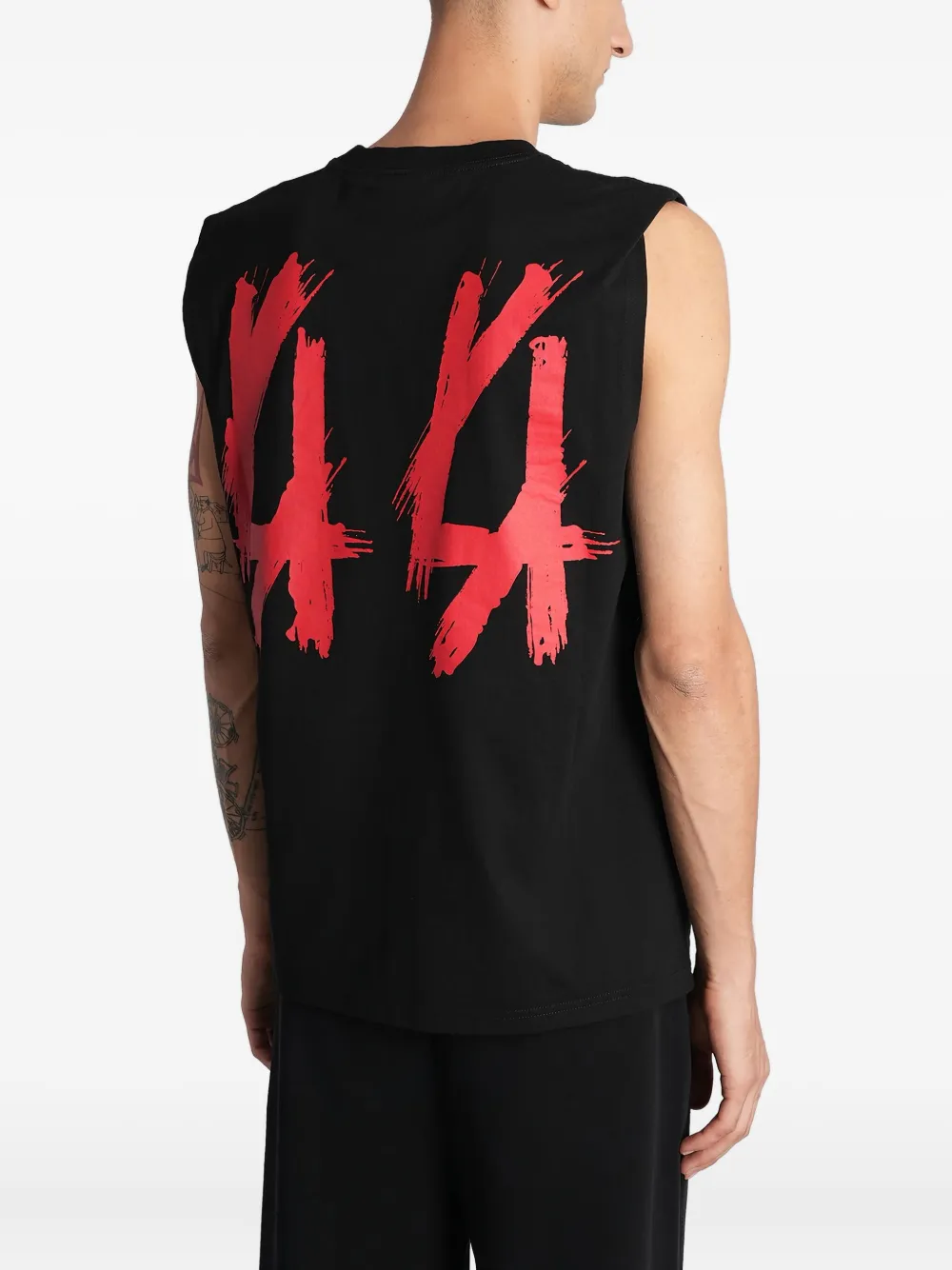 Mugler Print Sleeveless Vest In Black