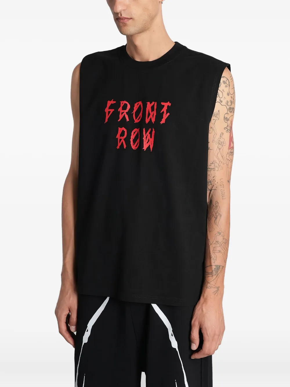 Mugler Print Sleeveless Vest In Black