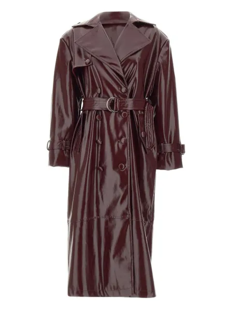 TWENTY FOURHAITCH belted vinyl trench coat