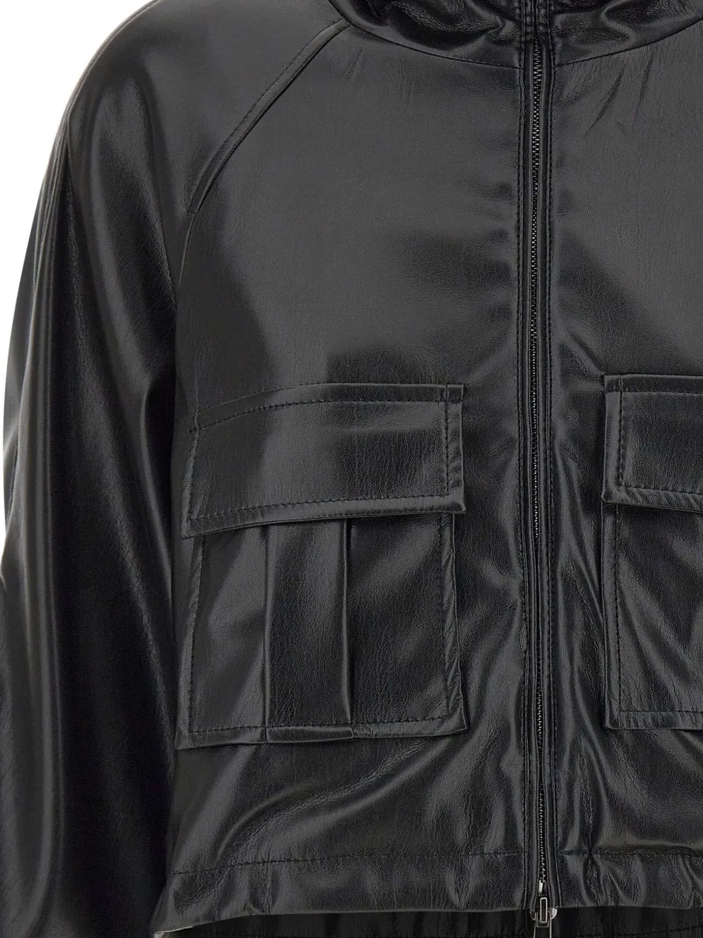 Marella Turtleneck Patch-pocket Jacket In Black