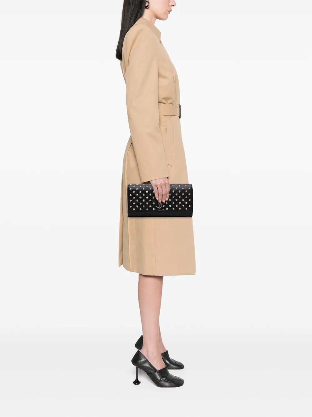 Saint Laurent Pre-Owned 2015 Leather Star Studded Cassandre clutch bag | Pre-Owned | Image 2