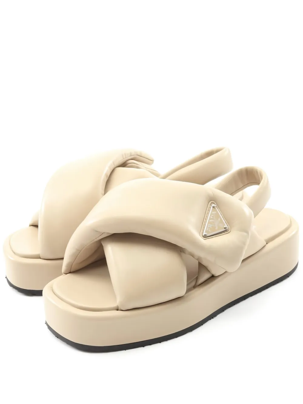 Prada Pre-Owned 40mm padded platform sandals | Neutrals | Image 1