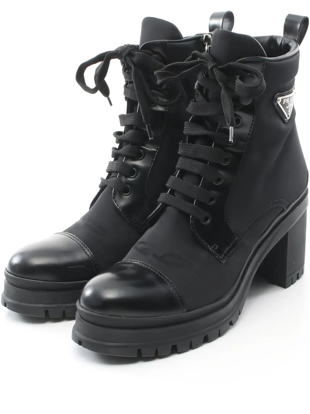 Prada Pre-Owned 80mm lace-up boots | Black | Image 1