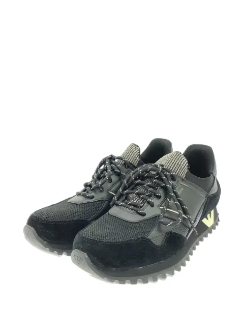 Emporio Armani Pre-Owned leather-suede sneakers